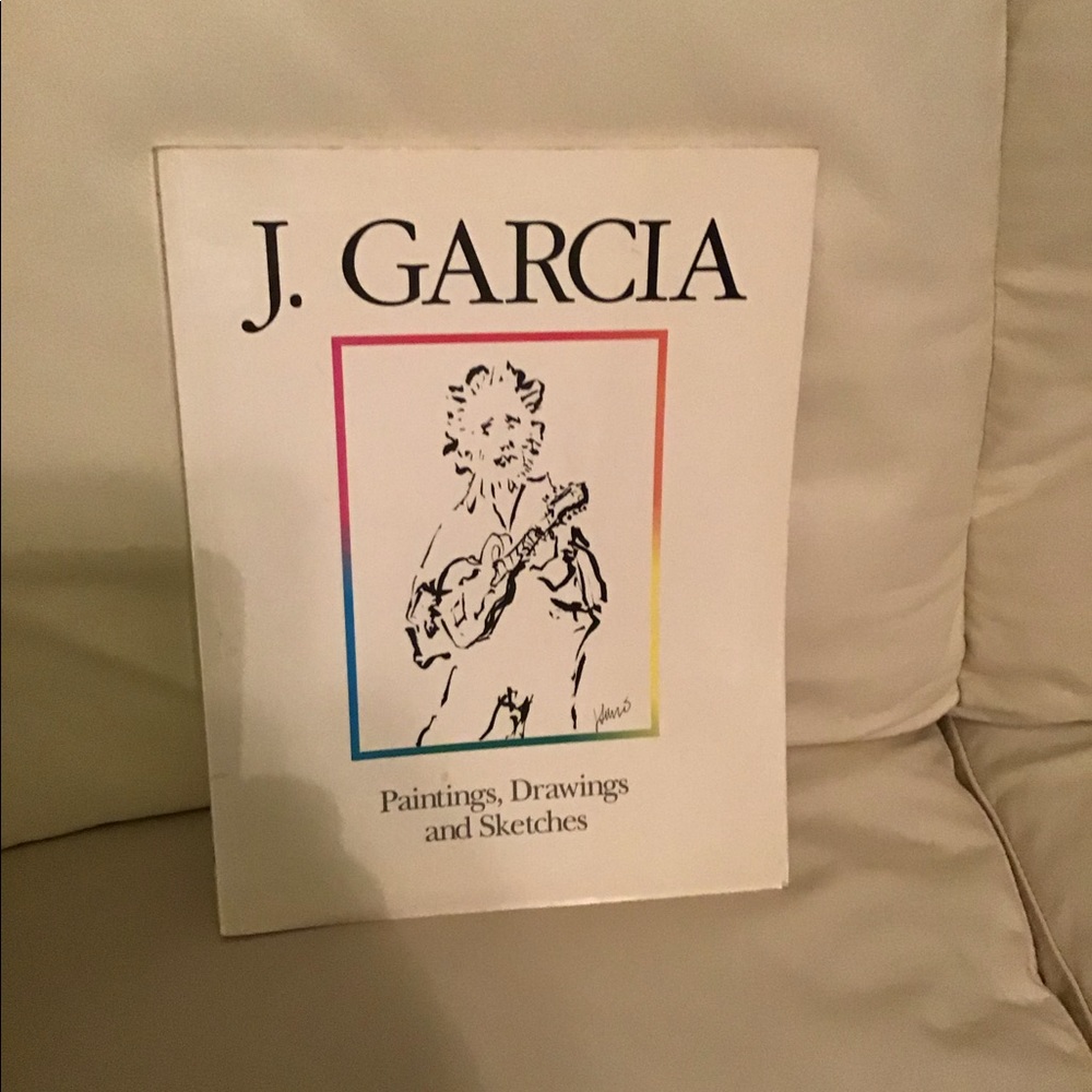 J. Garcia White Art Book with Rainbow Accent